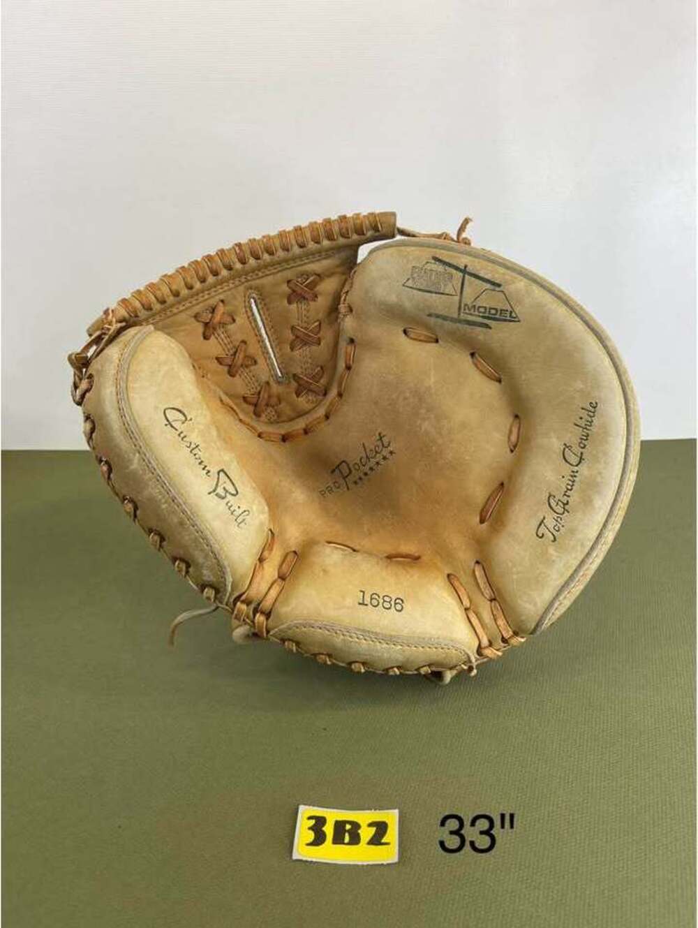 Vintage Sears 1686 33" Catcher's Mitt Leather Baseball Glove Japan